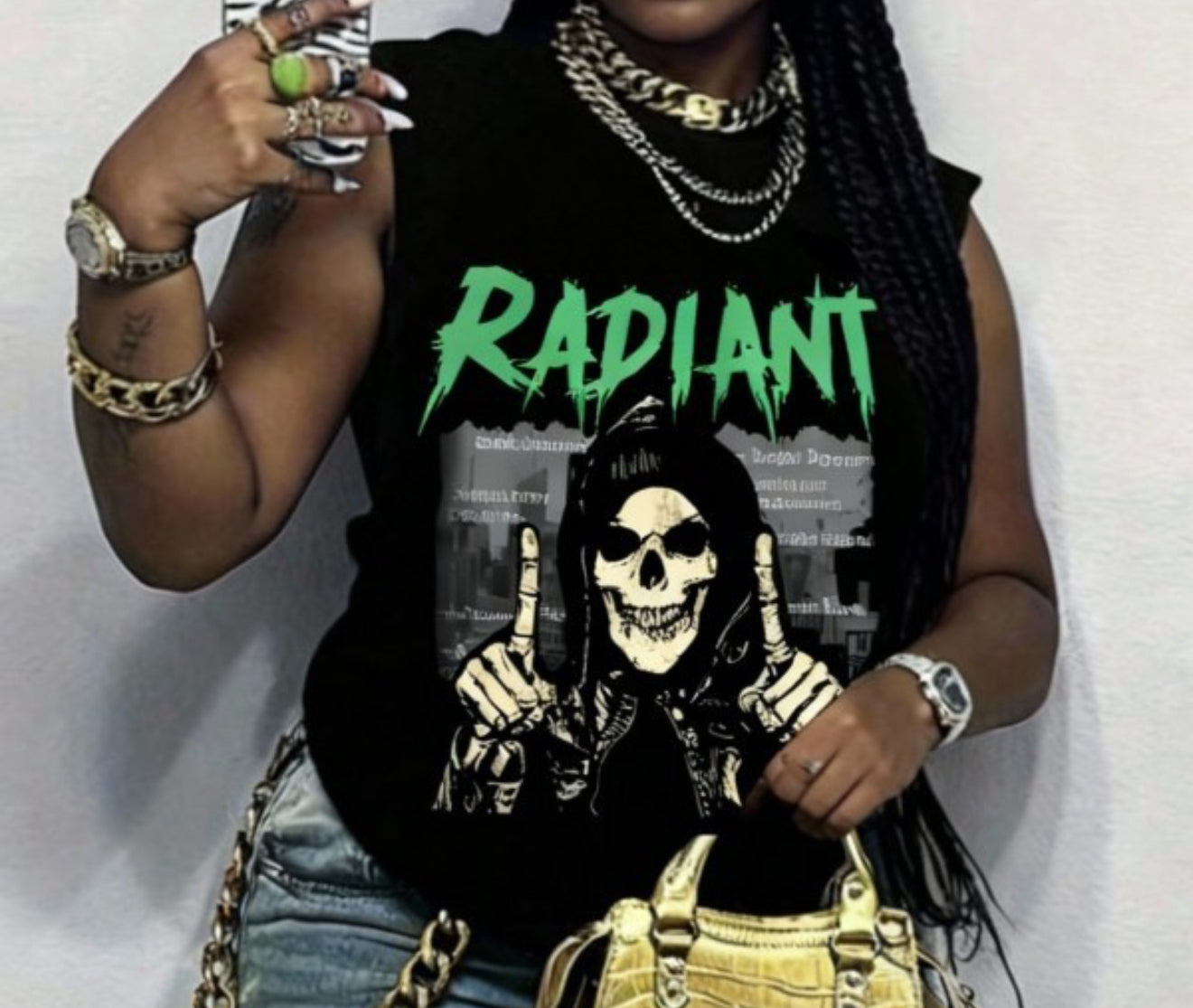 Graphic sleeveless Tee