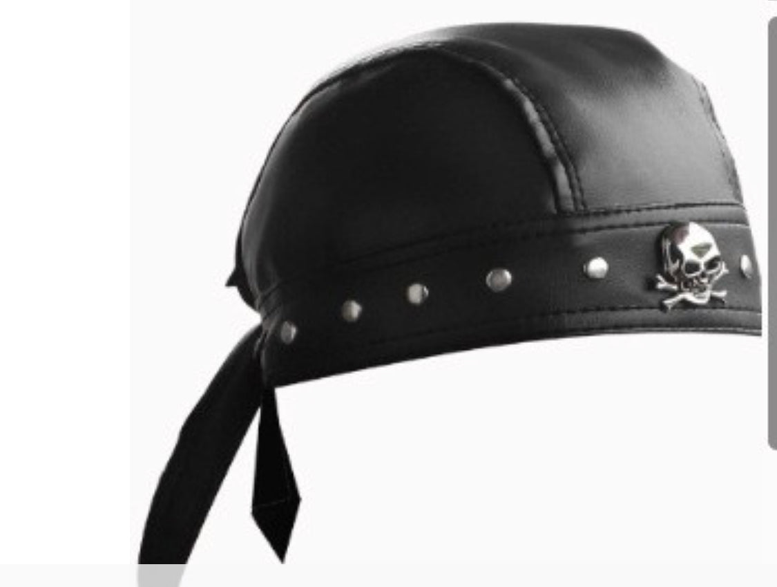 Faux leather studded head band