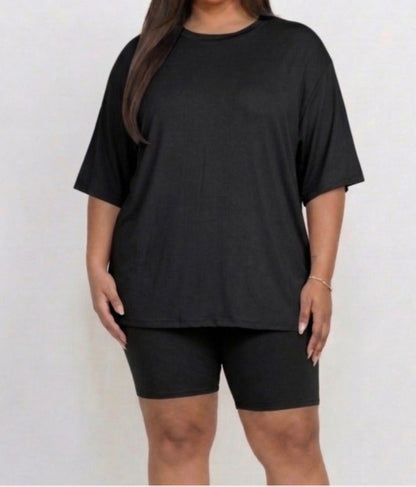 T shirt biker short set