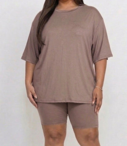 T shirt biker short set