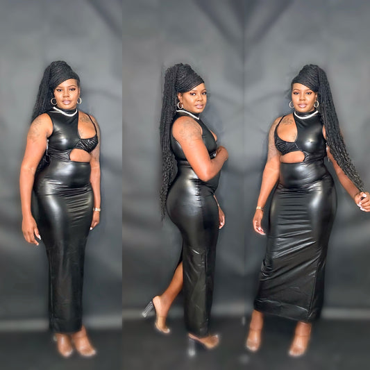 In play leather dress