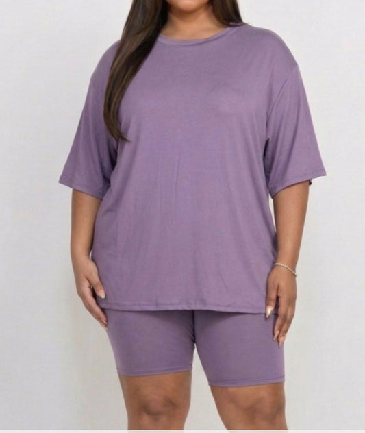 T shirt biker short set