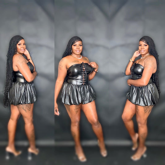 Faux leather dress