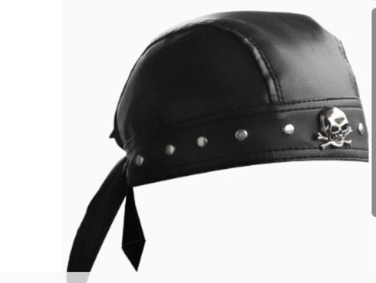 Faux leather studded head band