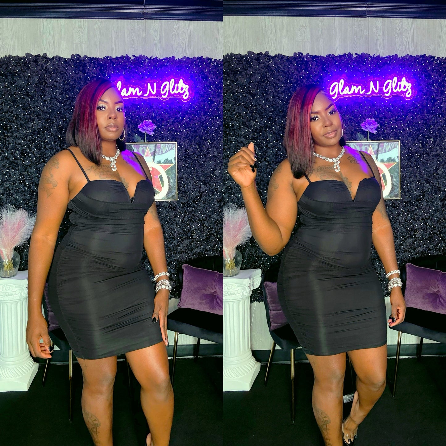 Fitted black dress