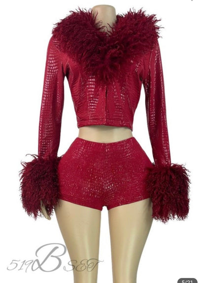 Fuzzy sexy 2 piece set