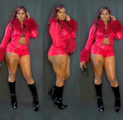 Fuzzy sexy 2 piece set